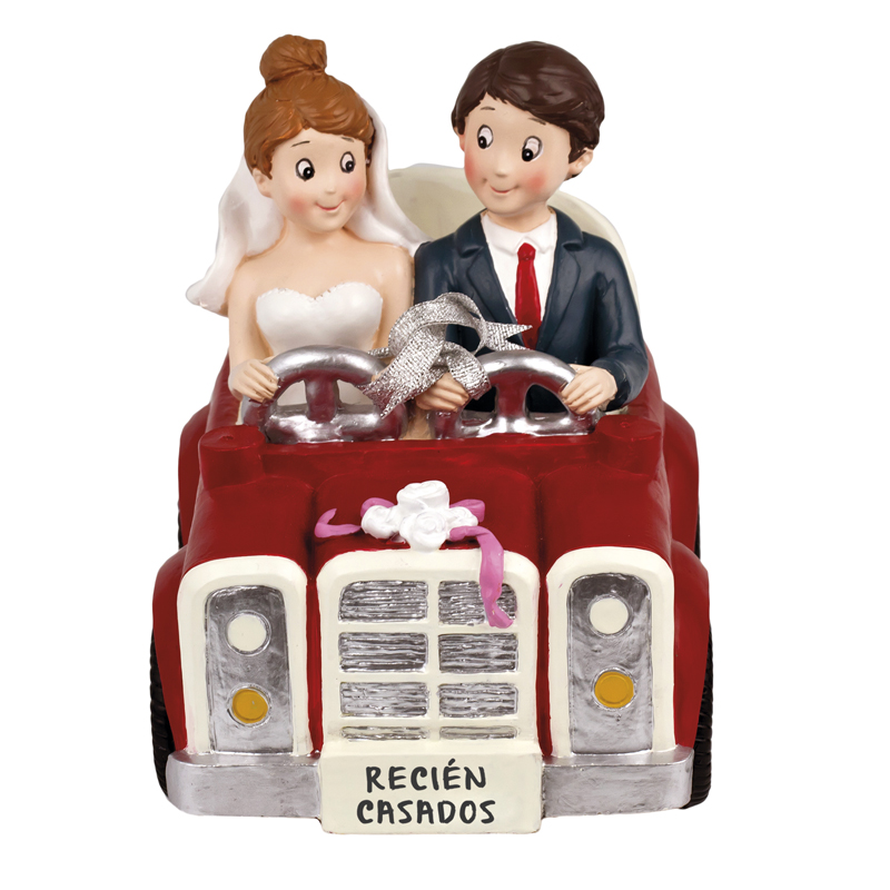 Pareja novios coche ref.n202007 17 cm. (c.1 u.)