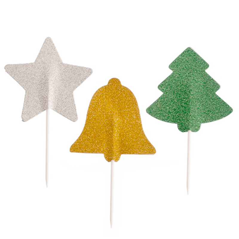 Pincho navidad sdos.glitter plast. 5 cm. (bolsa 100 u)-354103