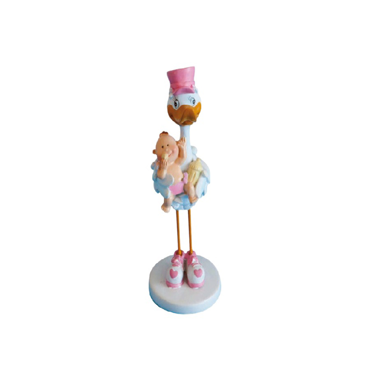 Bautizo cigüeña cartero rosa ref.1194 (caja 48 u.)
