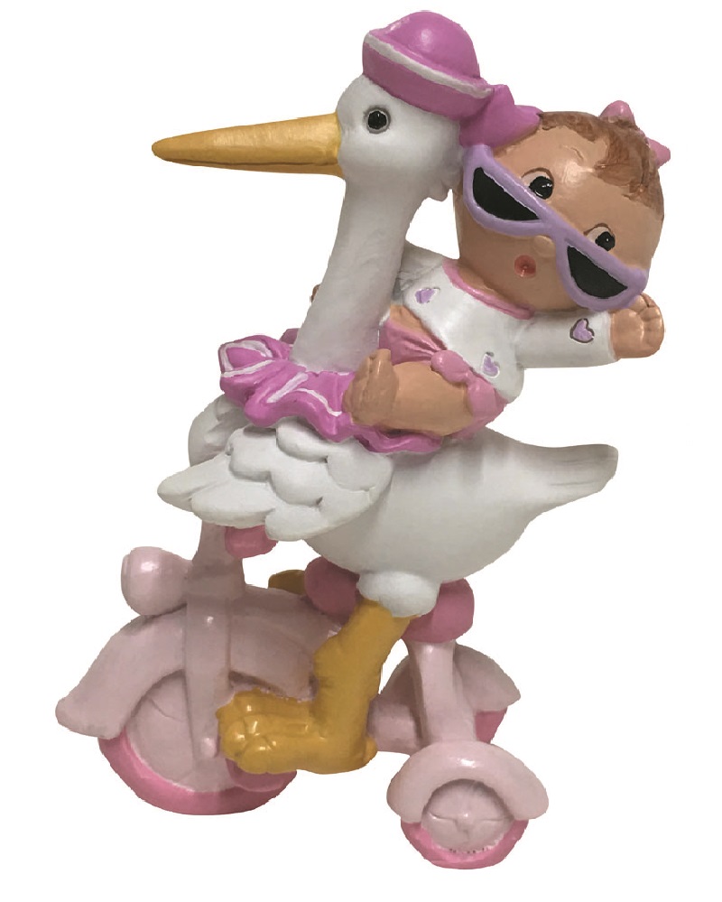 Bautizo niña triciclo rosa ref.1330- 11 cm. (cajita 1 und.-c.36 und.)