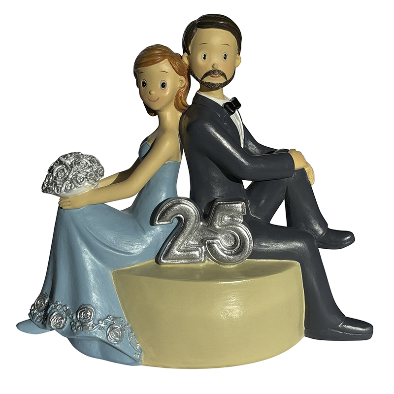 Pareja novios love 25 aniversario 18 cm. ref.2182 (caja 12 und.)