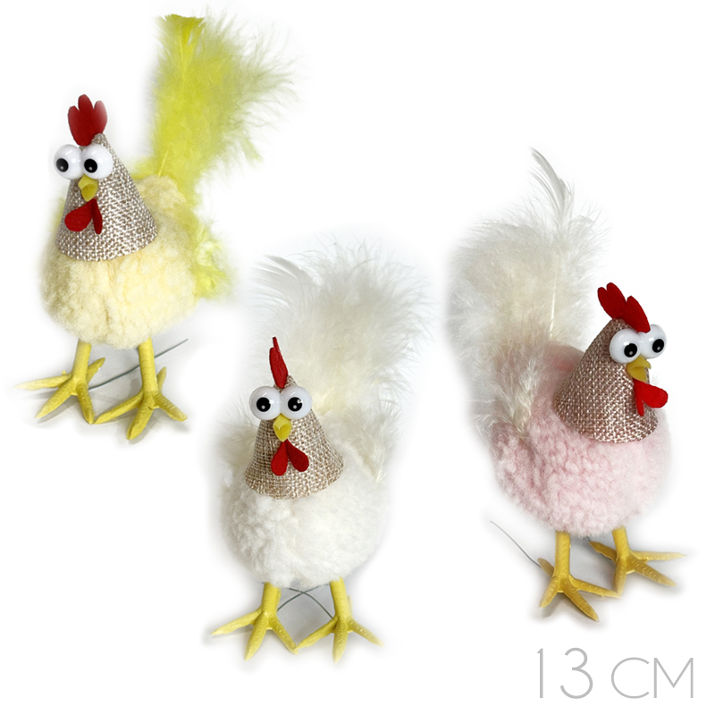 Gallito de pie decoracion pascua 13cm. ref 2682 (bolsa 12 u.)