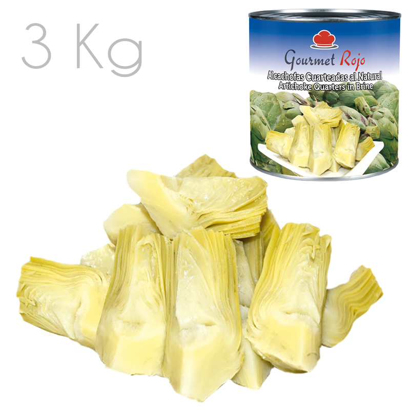 Alcachofa cuarteada natural hortamed (c. 6 bot. x 3 kg.)