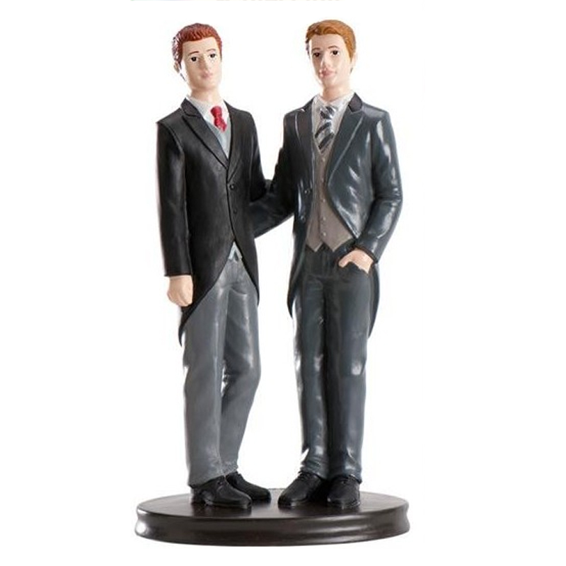 Pareja boda gay abrazados 19cm -305008
