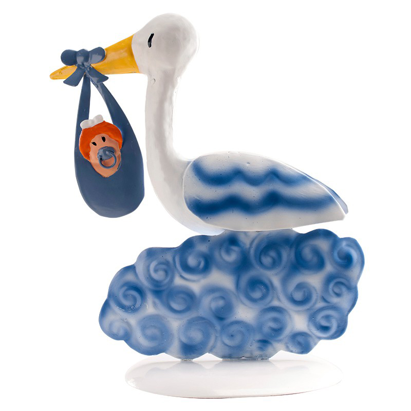 Cigüeña metal azul niño 18 cm. (caja 4 und.)-310107