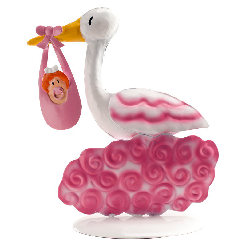 Cigüeña metal azul niña 18 cm. (caja 4 und.)-310108