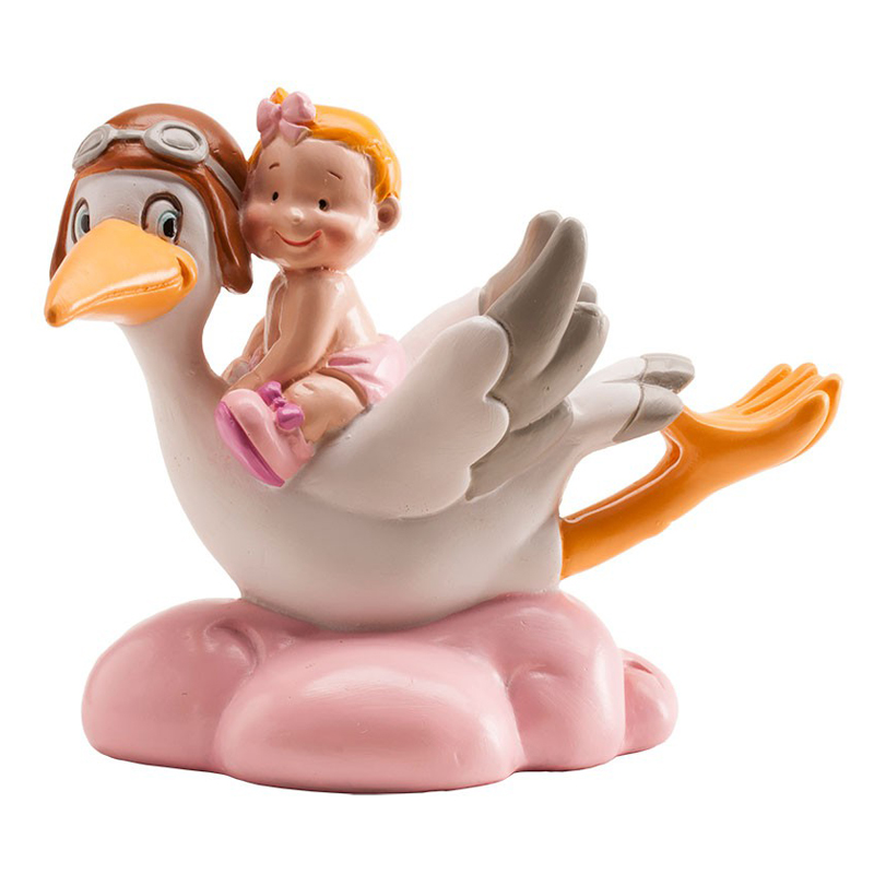 Cigüeña volando rosa 10 cm. (caja 4 und.) - 310113