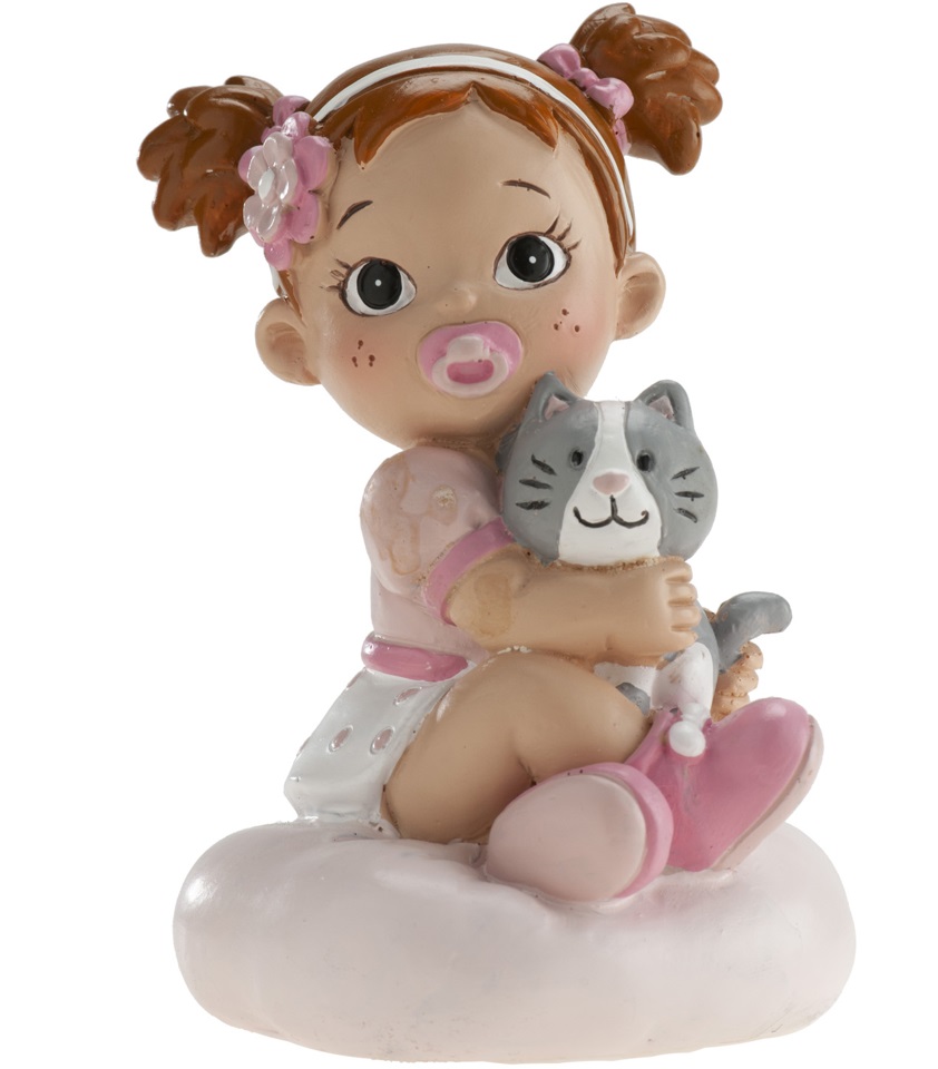 Bautizo niña con gato - 10 cm- 310140