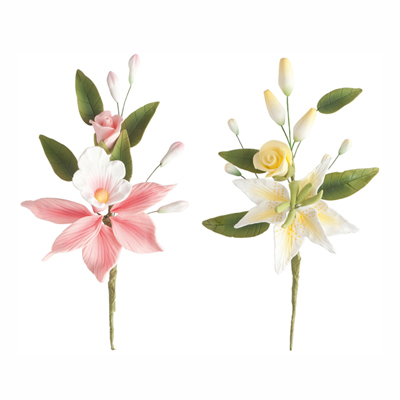 Bouquet orquidea rosa-amarillo 11cm -220001