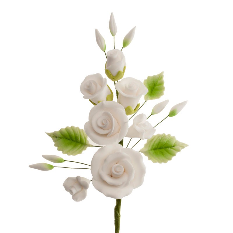 Surtido 6 ramos rosas blancas 13 cm. - 220013