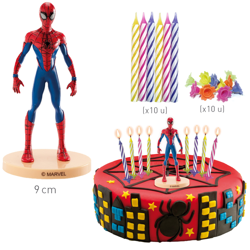 Kit pvc spiderman con 10 velas - 303026 (caja 6 kits)