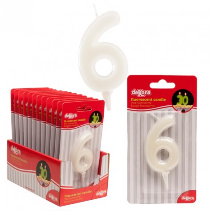 Display 12 velas nº6 fluorescente 6 cm.-345272