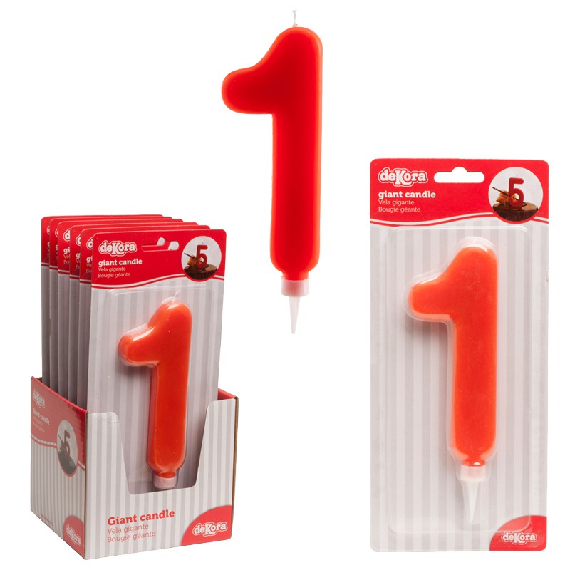 Vela gigante número 1 - 14 cm.-345278
