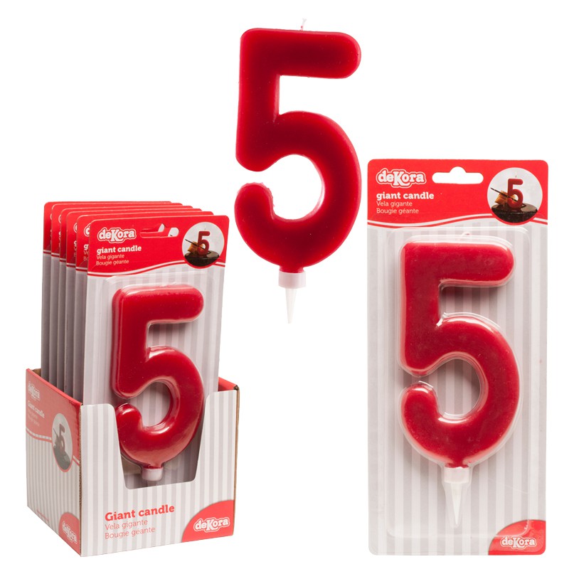 Vela gigante número 5 - 14 cm.-345282
