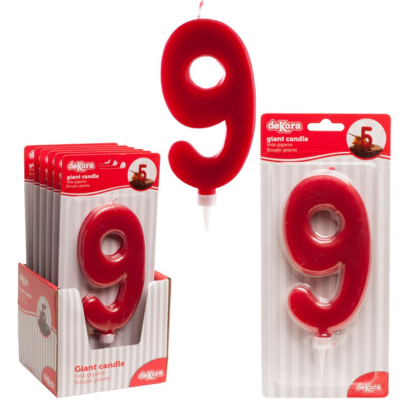Vela gigante número 9 - 14 cm.-345286