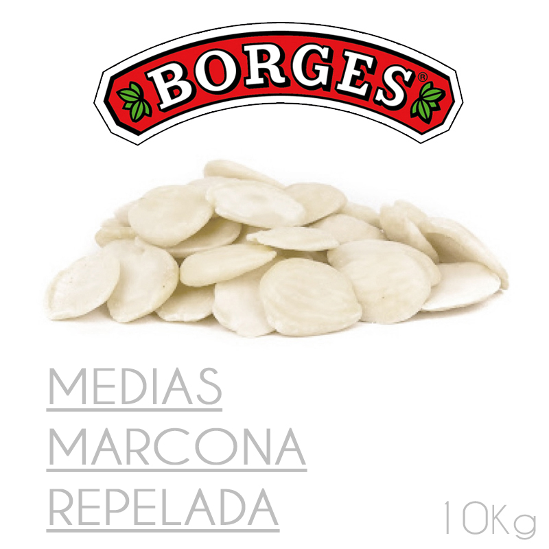 Almendra marcona medias (s/trozo) repel borges (caja 10 kg.)
