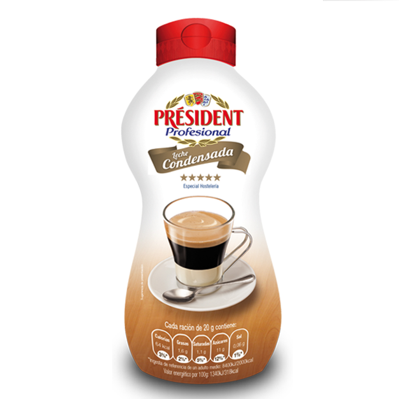 Leche condensada president (bote 840 gr.) caja 6 b.