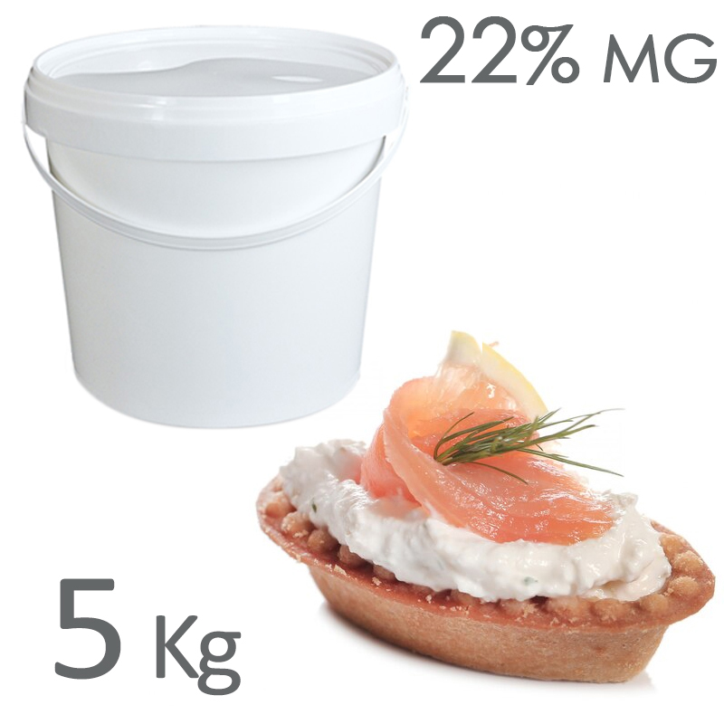 Queso crema natural (22%mg) cubo 5 kg.