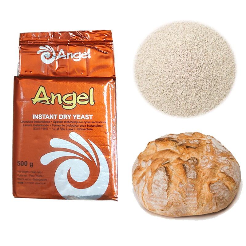 Levadura seca instantanea 500 grs. "angel" caja 10 kg.