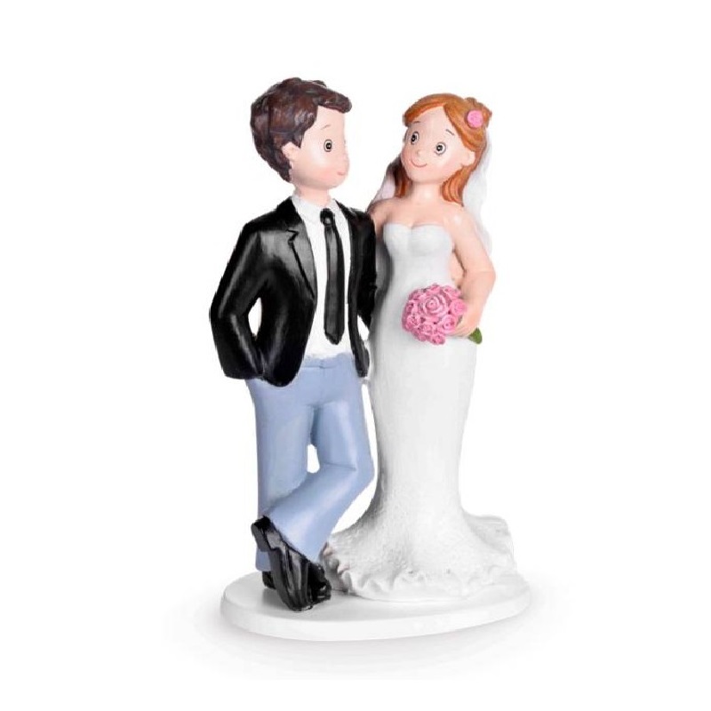 Pareja boda ramito rosa modecor - 28896 (caja 6 und.)