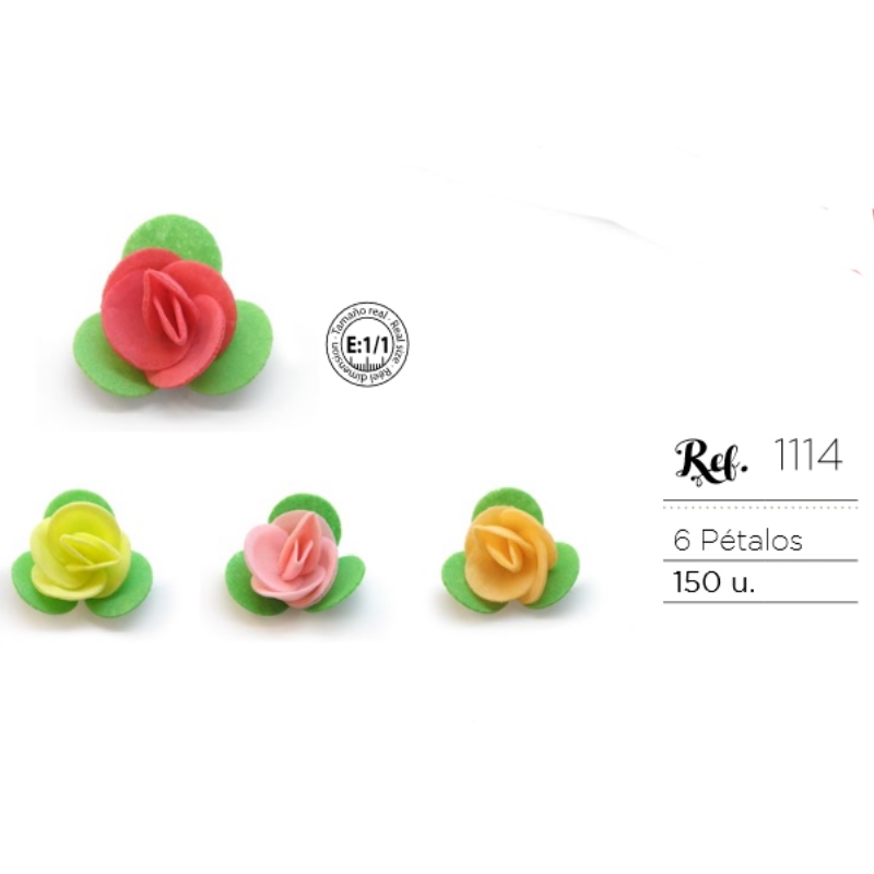 1114 flor oblea pequeña 3 hojas red. (c. 150 ud)