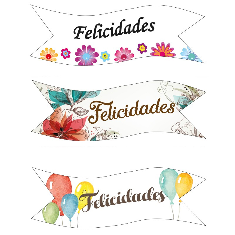 Banderas oblea felicidades flores (bolsa 40 u.c.3 bol.) -135111