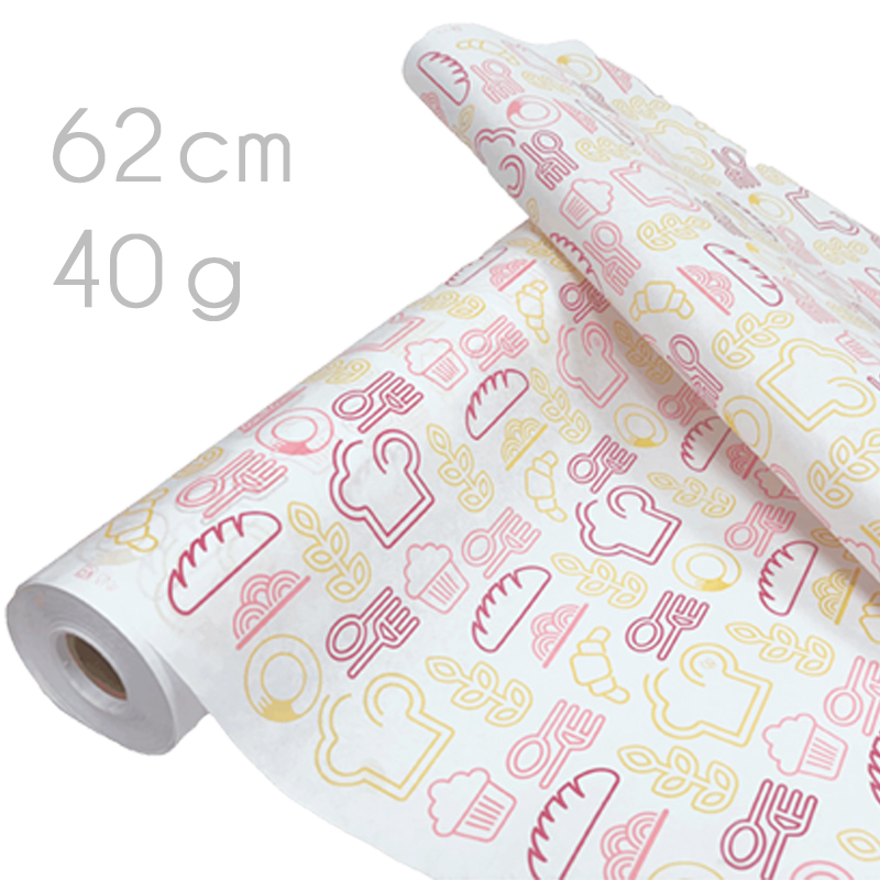 Papel bobina"40 gr" impreso anonimo 62 cm.