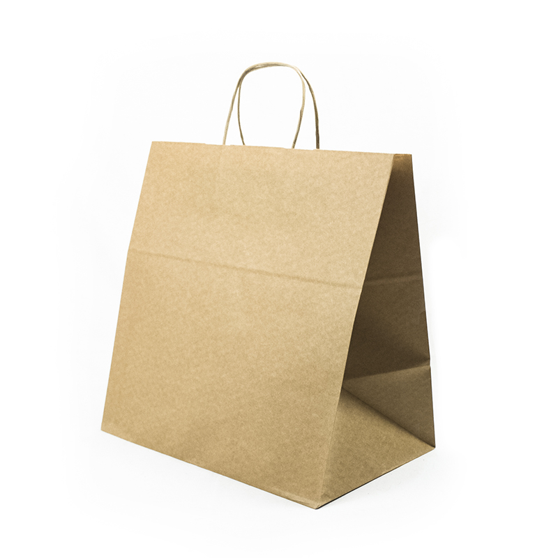 Bolsa papel kraft asa band rizo r.0.5kr s/imp. (27x16x26.5) c.200 und.