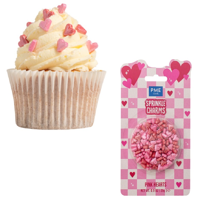 Pme - sprinkles corazones rosas (25 gr.) - skb1009