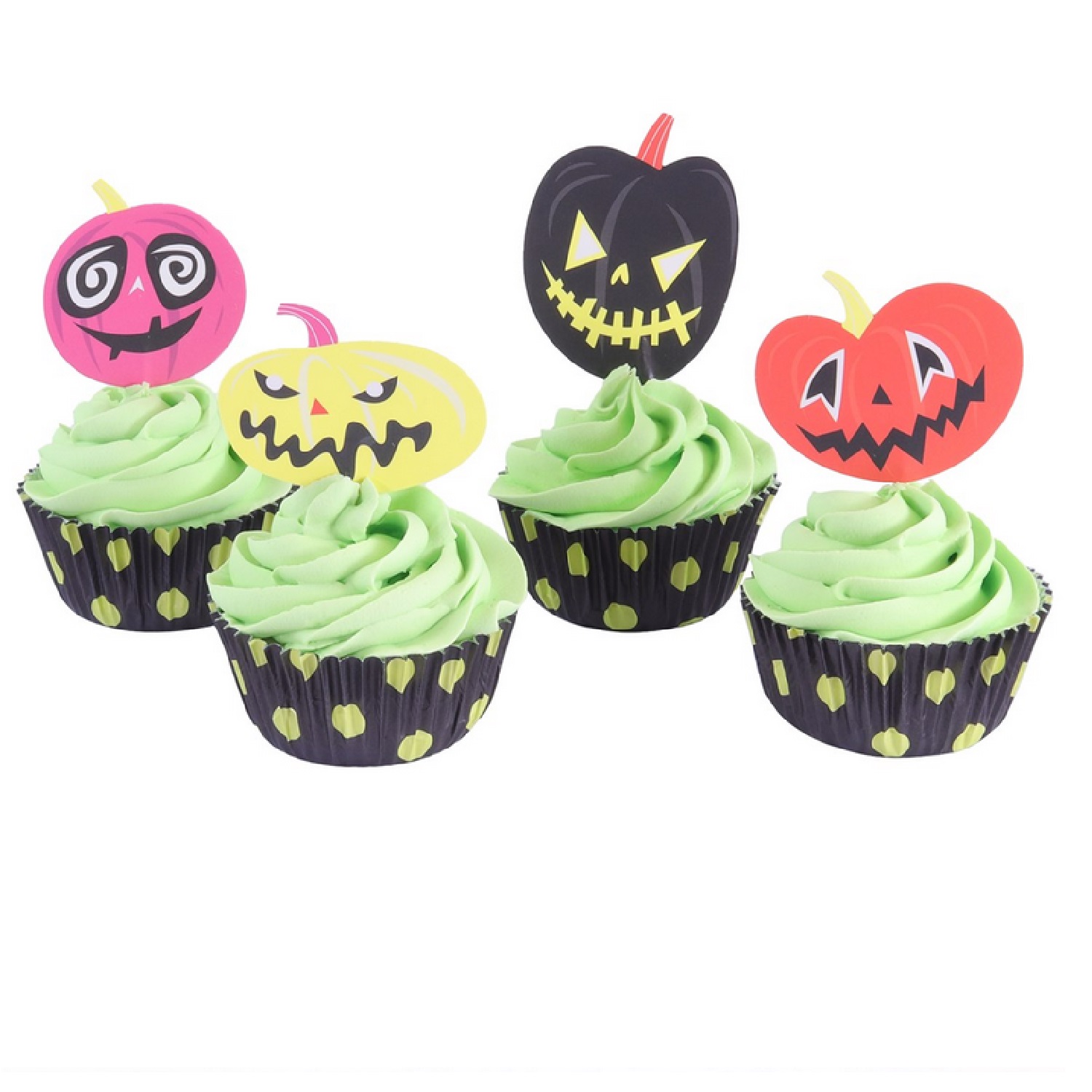 Pme-cupcake set - spooky halloween pumpkins (24 cases and toppers)-cut26