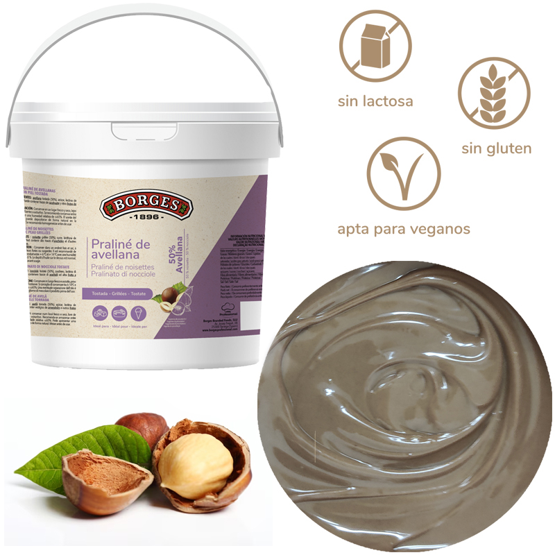 Praline avellana 50 % borges(c. 2 cubos 5 kg)