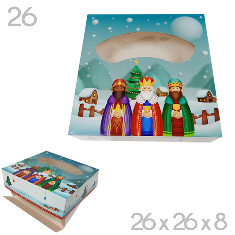 Caja roscon nº 26 c/vent. modelo reyes (26x26x8)(c.100 u