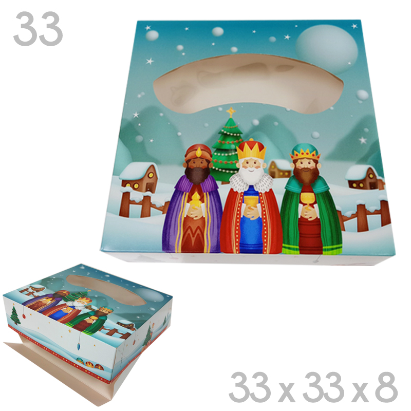 Caja roscon nº 33 c/vent modelo reyes- (33x33x8)(c.100 u