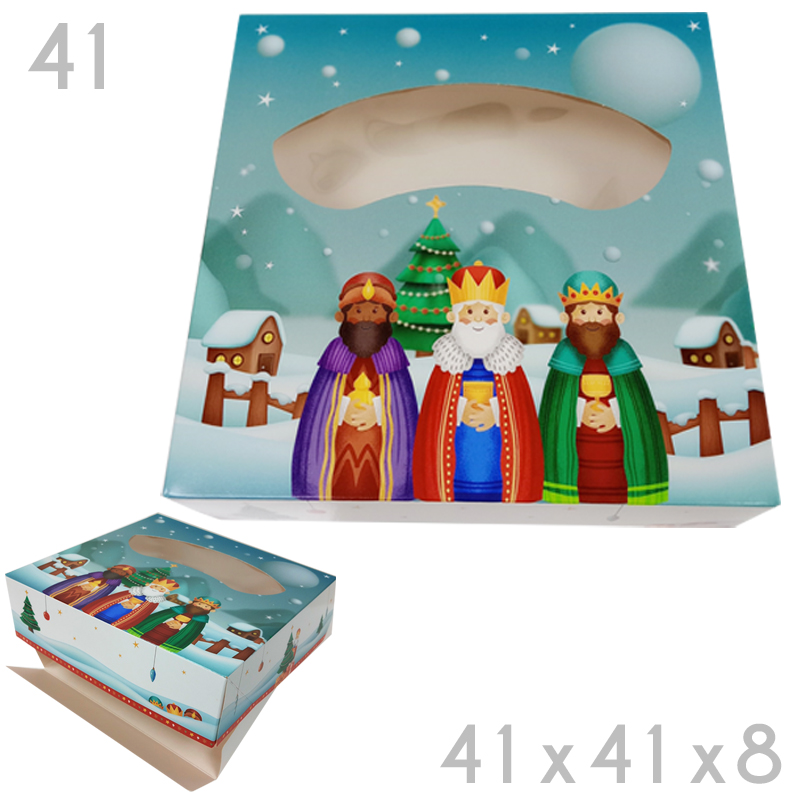 Caja roscon nº 41 c/vent. modelo reyes (41x41x8)(c. 75 u)