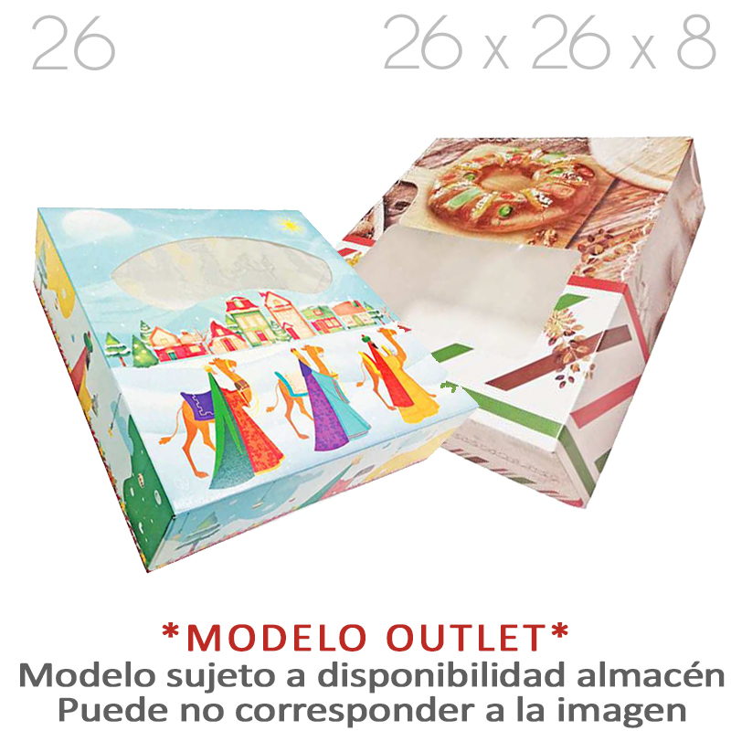 Caja roscon nº 26 c/vent outlet (26x26x8)(c.100 u
