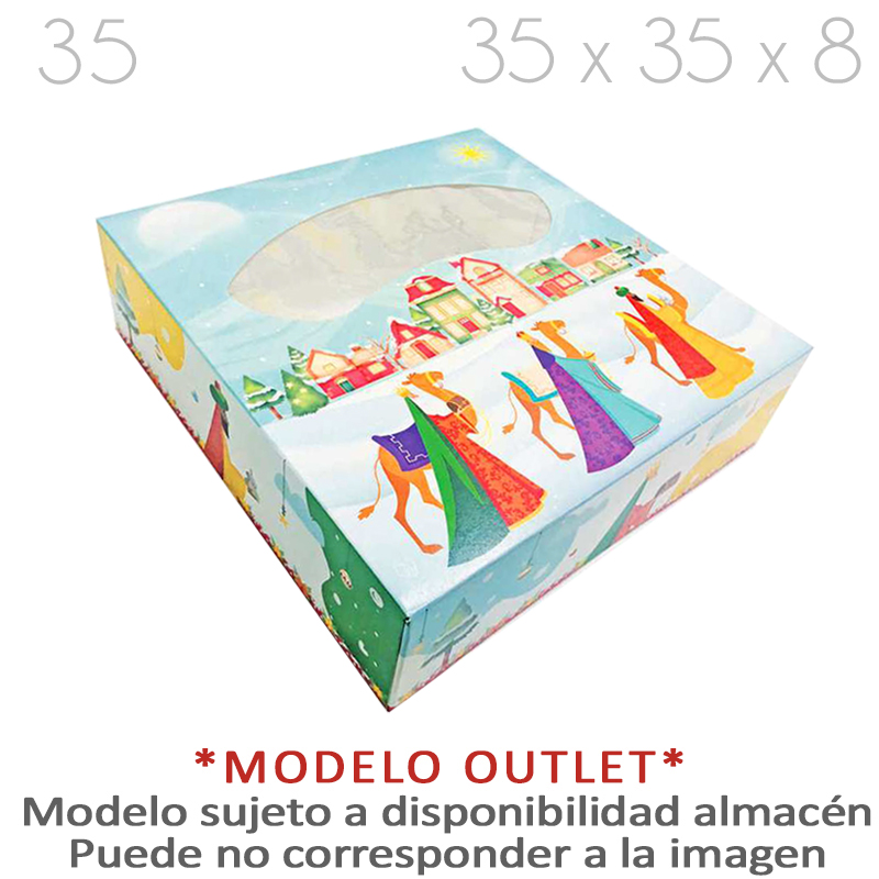Caja roscon nº 35 c/vent outlet (35x35x8)(c.100 u)