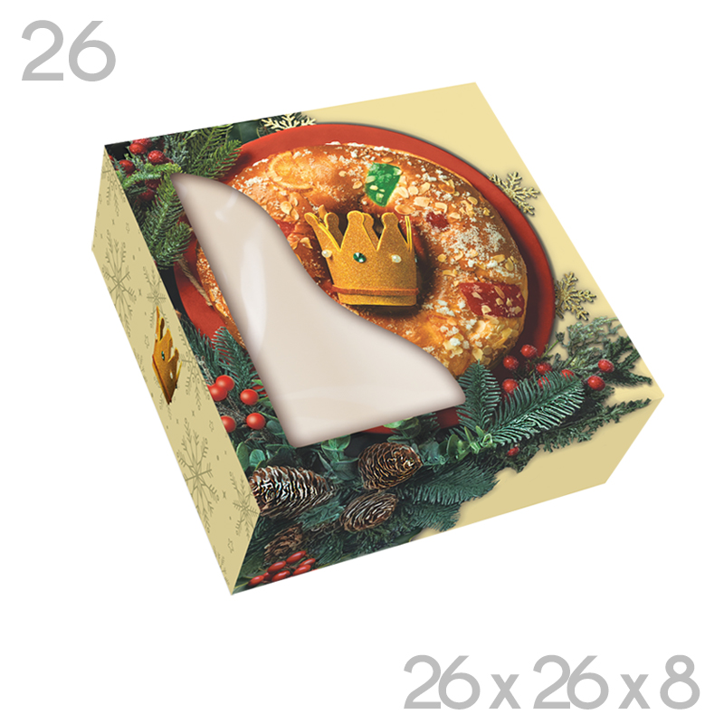 Caja roscon (26x26x8) alteza vtna (pq.50 und)
