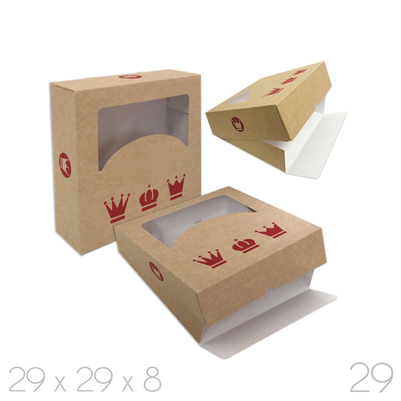 Caja roscon kraft 29x29x8 (pqte 25 und.)