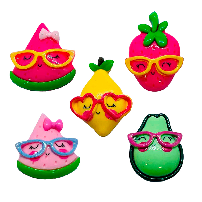 R. frutas con gafas 2d- 3 cm roscon resina caja 100 uds.