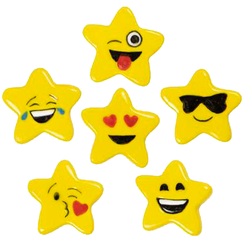 R. estrellas divertidas resina 2.5 cm - caja 100 uds