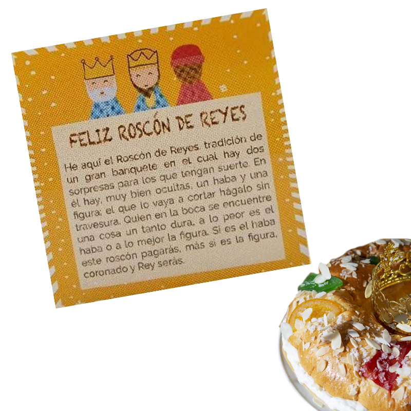 R.812 tarjeta roscon castellano (pqte 100 und)