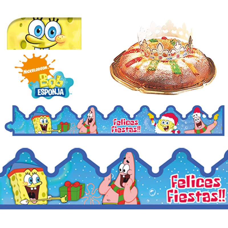 Corona roscon bob esponja 550x70mm (caja 100 und.) -321094