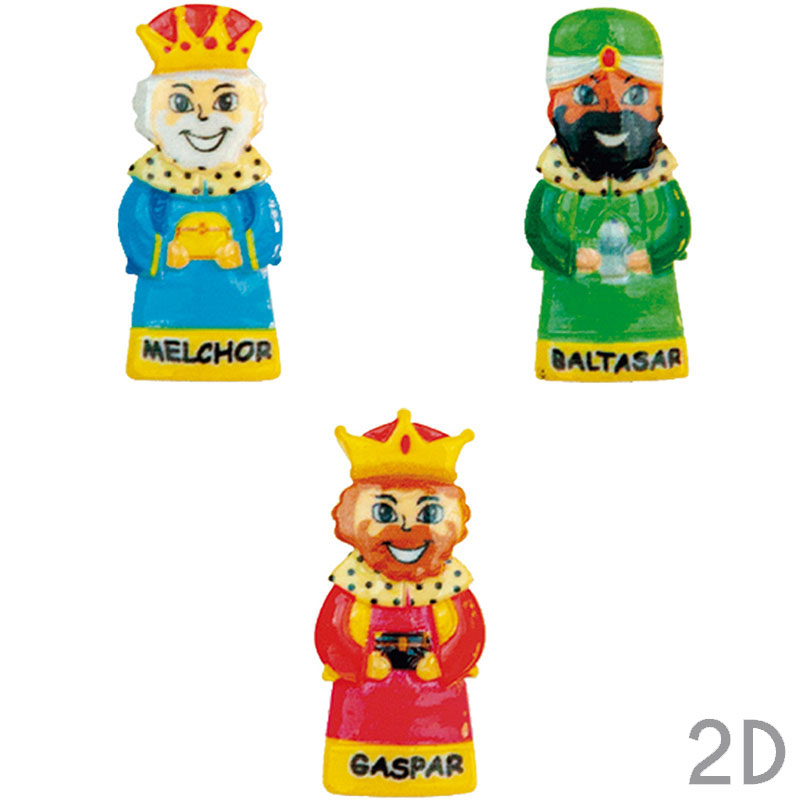 R reyes magos sonrientes resina 2d roscon (c.100 und) 3cm