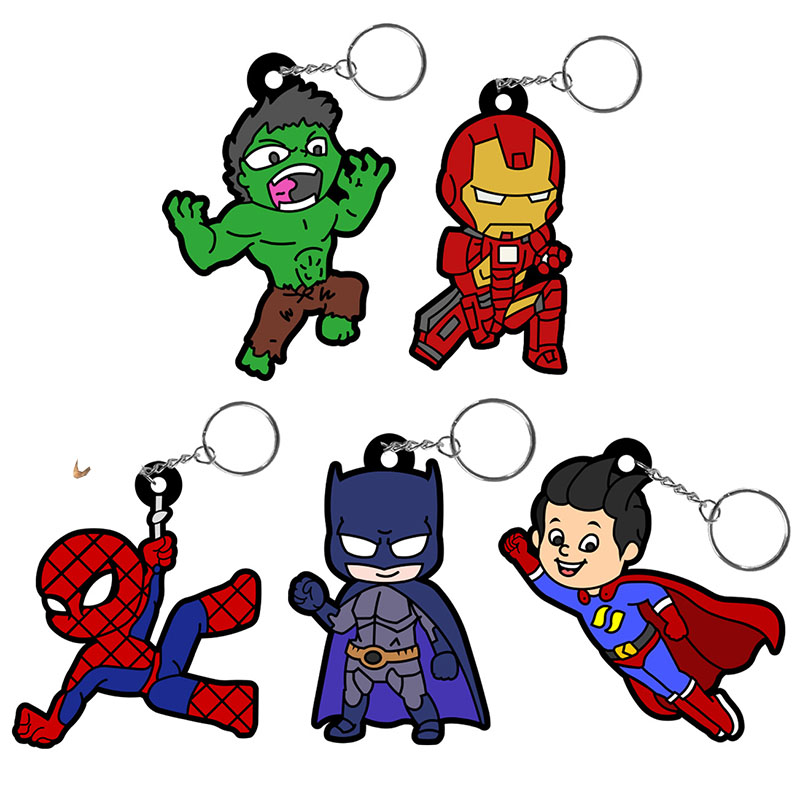 R llaveros superheroes divertidos silic.roscon (caja 100 und.) 3.5-4 cm