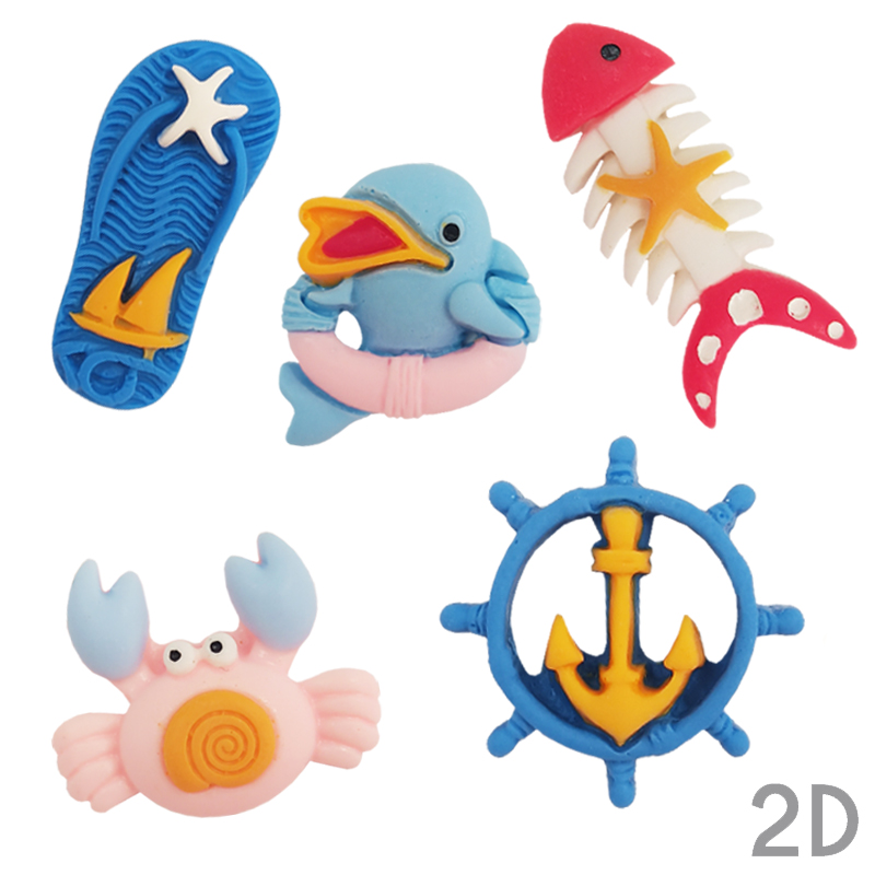 R surtido playero 2d roscon resina (c. 100 und) 2,5-3 cm