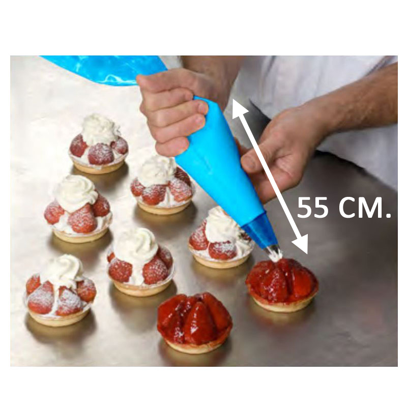 Manga adherente azul 55 cm.(rollo 100 u.) ref.02-222955-c.9 rollos